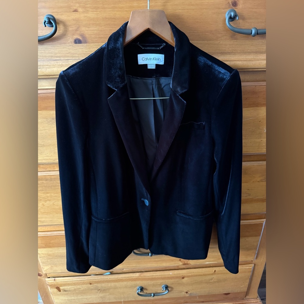 Calvin Klein Black Velvet Blazer